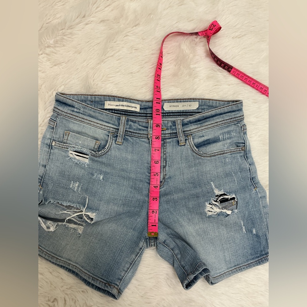 Pilcro - Light Blue Distressed Denim Shorts - Picture 6 of 10